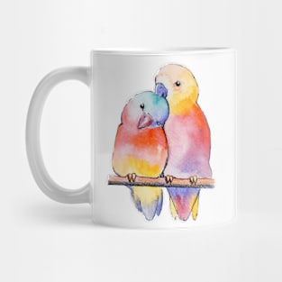 Watercolor - Colorfull lovebirds Mug